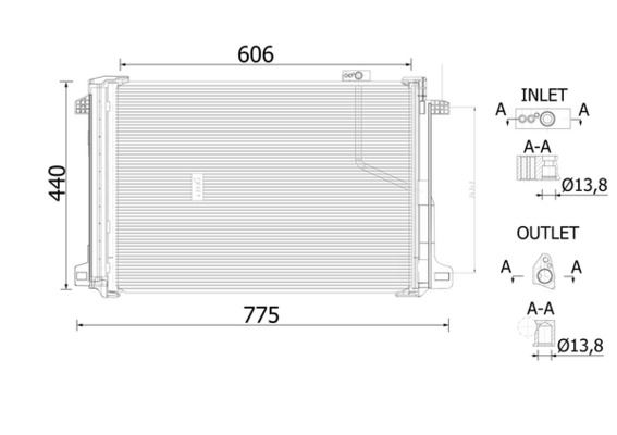 MAHLE AC786000S Klima Radyatoru Mercedes W204 S204 C204 C218 W212 A207 C207 X204