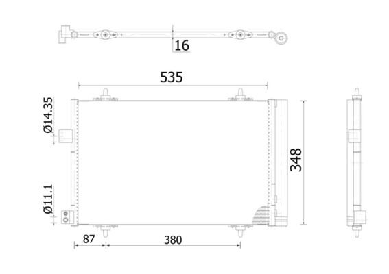 MAHLE AC938000S Klima Radyatörü Kondansör P407 04>11 P508 10>18 C5 04>17 1.6-1.8-2.0 Vti-Hdi
