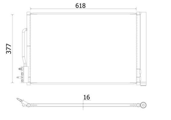 BSG 65-525-028 Klima Radyatörü 598x388x16 A/M Brazing Condenser Insignia B