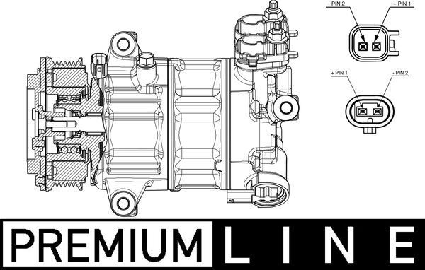 MAHLE ACP654000P Klima Kompresoru Focus Iv 17> Kuga Iii 19> Puma 19> 1.0 Ecoboost Mild-Hybrid -1.5 Ecoblue