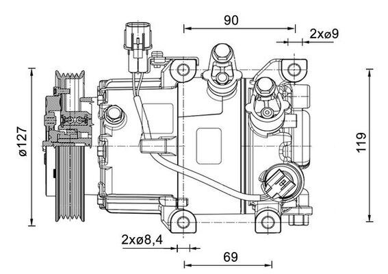 MAHLE ACP1464000P A/C-Kompressor Hyundai I20 1.1 Tci