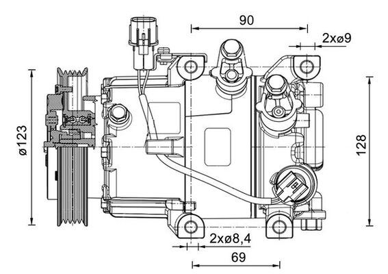 MAHLE ACP1465000P A/C-Kompressor Hyundai I20 1.4 Tci
