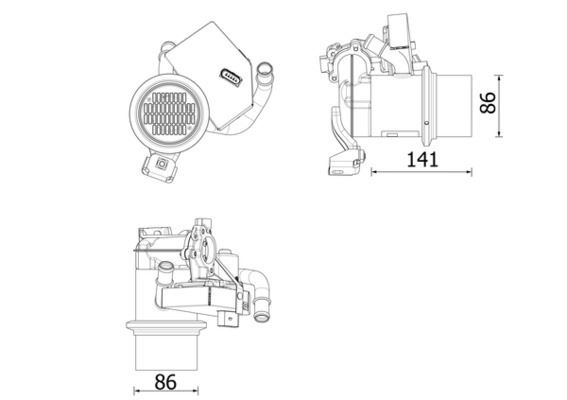 MAHLE CE14000P Abgasrückführungs-Kühler Agr-Kühler Vw Beetle / Caddy