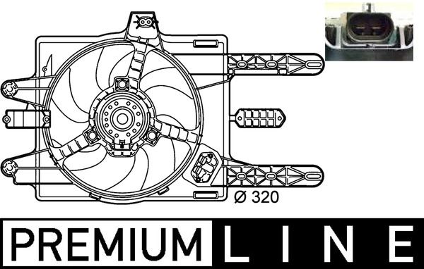 MAHLE CFF141000P Kühlmittelkühler-/Kondensator-Lüfter Lancia Y 1.1 Ac