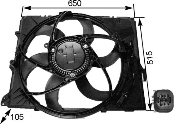 MAHLE CFF264000S Radyator Fani Komple Bmw N43 N45 N46 N52 N53 E81 E82 E87 E88 E90 E91 E92 E93 E84 E89