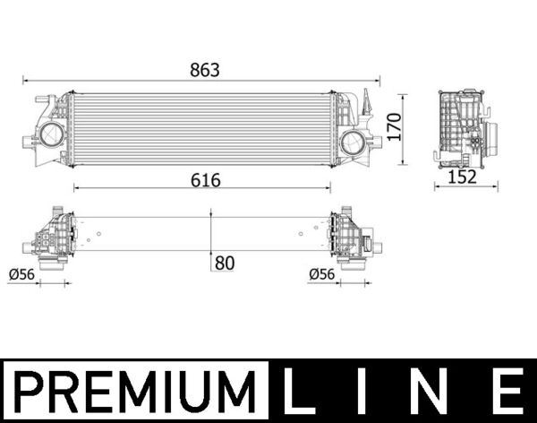 MAHLE CI554000P Turbo Radyatörü Volvo S60 Iii S90 Ii V60 Ii V90 Ii Xc60 Ii Xc90 Ii 15> D4 D5 T5 T6