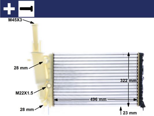 MAHLE CR346000S Kühlmittelkühler Fiat Punto I / Lancia Y