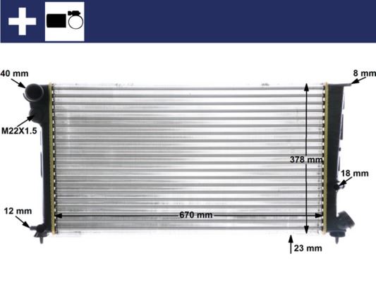 MAHLE CR475000S Radyatör 306 Ii-Partner-Xsara Berlingo 1.9d Ac Mek 670x377x34
