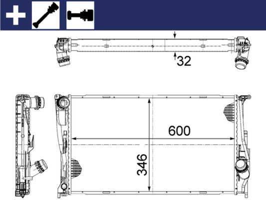 MAHLE CR1083000S Motor Su Radyatoru Bmw N47 N54 N55 M47 E81 E82 E87 E88 E90 E91 E92 E93 E84 E89 Manuel Sanziman