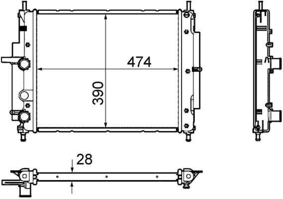 MAHLE CR1107000P Kühlmittelkühler Fiat Marea 1.6 Ac