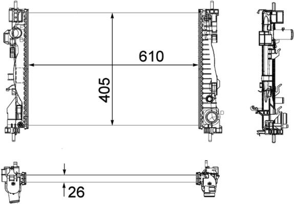 MAHLE CR1178000P Kühlmittelkühler Alfa Romeo Giulietta