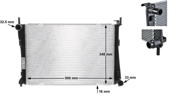 MAHLE CR1355000S Motor Su Radyatoru Fiesta V Fusion 01>08 1.25 1.4 16v 1.6 16v Mazda Ii 1.4 16v 1.6 16v 02>Olcu 500 358 16