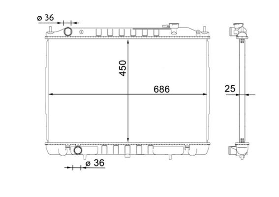 MAHLE CR1701000S Kühlmittelkühler Nissan King Cab 2.5 03/02