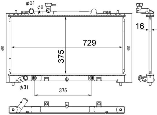 MAHLE CR1885000S Kühlmittelkühler Mazda 6 2007-