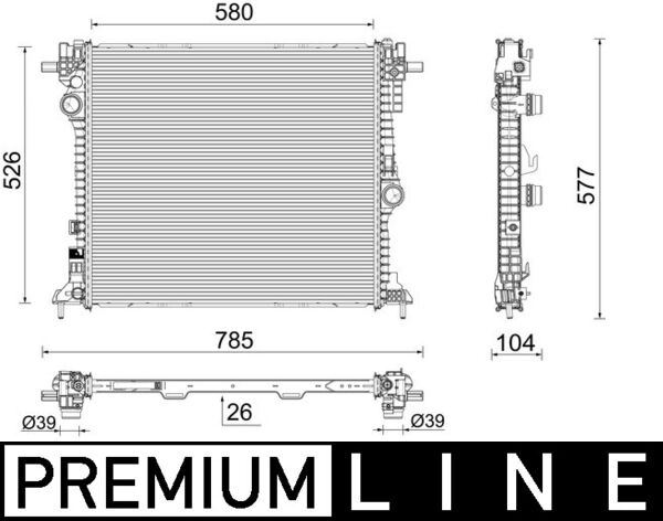 MAHLE CR2587000P Kühlmittelkühler Alfa Romeo Giulia 2.0