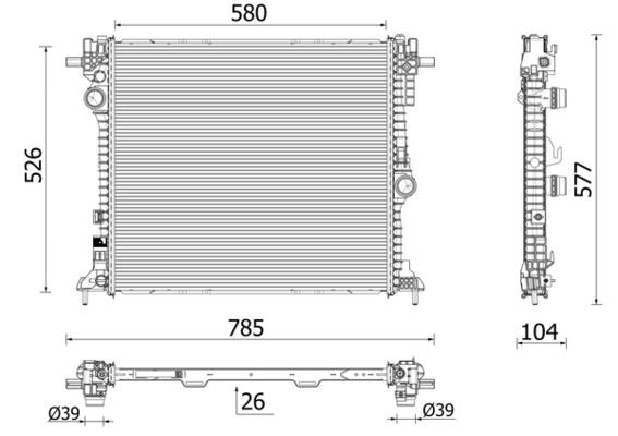 MAHLE CR2599000P Kühlmittelkühler Alfa Romeo Giulia 2.9