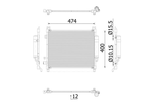 MAHLE AC1027000S A/C-Kondensator Nissan Note 1.2 / 1.2 Lpg