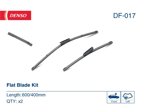 DENSO DF-017 Ön Silecek Süpürge Takimi Peugeot P301 Citroen C Elysee 12> C3 Picasso 10>17 Ds3 10>15 Renault Clio Iii 09 05>Talia 00>Fluence 09> 600 400 Muz Tip