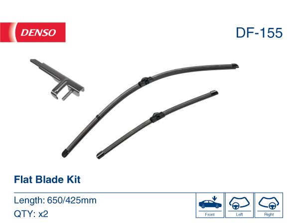 DENSO DF-155 Wiper. Flat Front Blade
