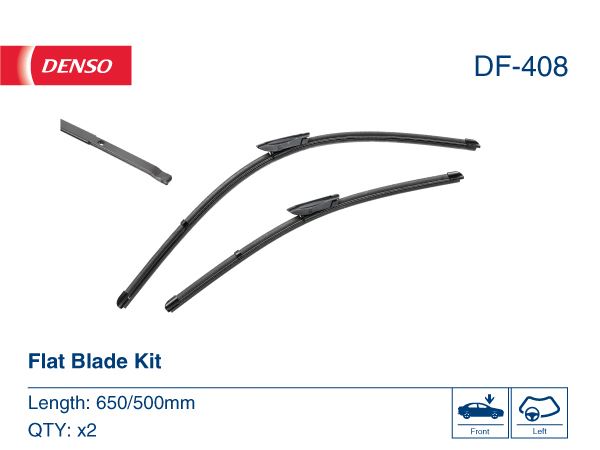 DENSO DF-408 Ön Silecek Süpürgesi Takim Vivaro C-Zafira Life 19> Expert-Traveller-Jumpy-Spacetourer-Proace 16> Flat Blade Vm904 X2 650 500 Mm
