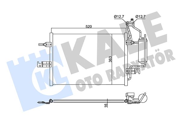 KALE 382495 Klima Radyatörü Opel Meriva A Mpv 1.6 1.4 16v 1.7 Dti 1.8 03-10 Kurutucu İle Brazing Al-Al 520x363x16