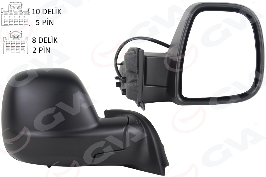 GVA 1045164 Diş Dikiz Aynasi Sağ Berlingo-Rifter 2019>Combo-Proace City 19> Elektrikli Desenli Rezistansli Sensörlü