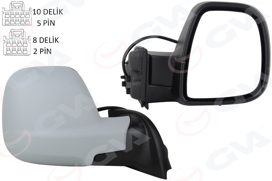 GVA 1045166 Diş Dikiz Aynasi Sağ Berlingo-Rifter 19>Combo-Proace City 19> Elektrikli Astarli Rezistansli Sensörlü