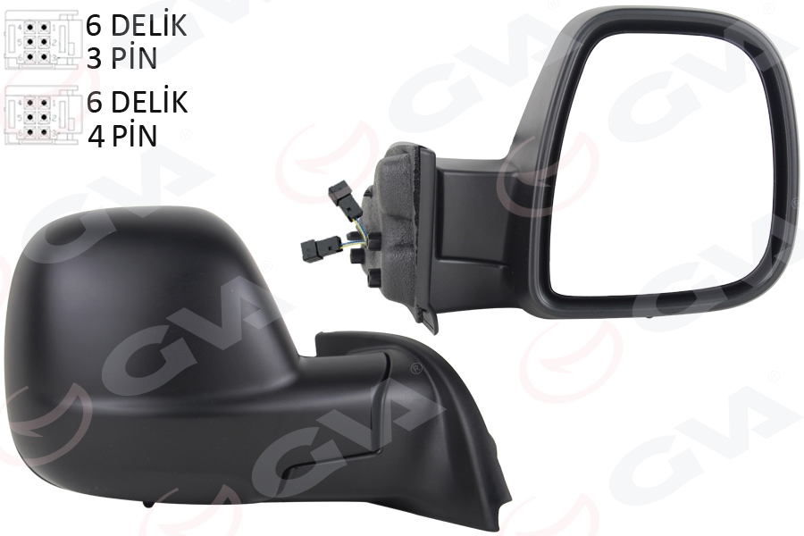 GVA 1045172 Diş Dikiz Aynasi Sağ Partner-Berlingo 12-18 Elektrikli Desenli Rezistansli Sensörlü