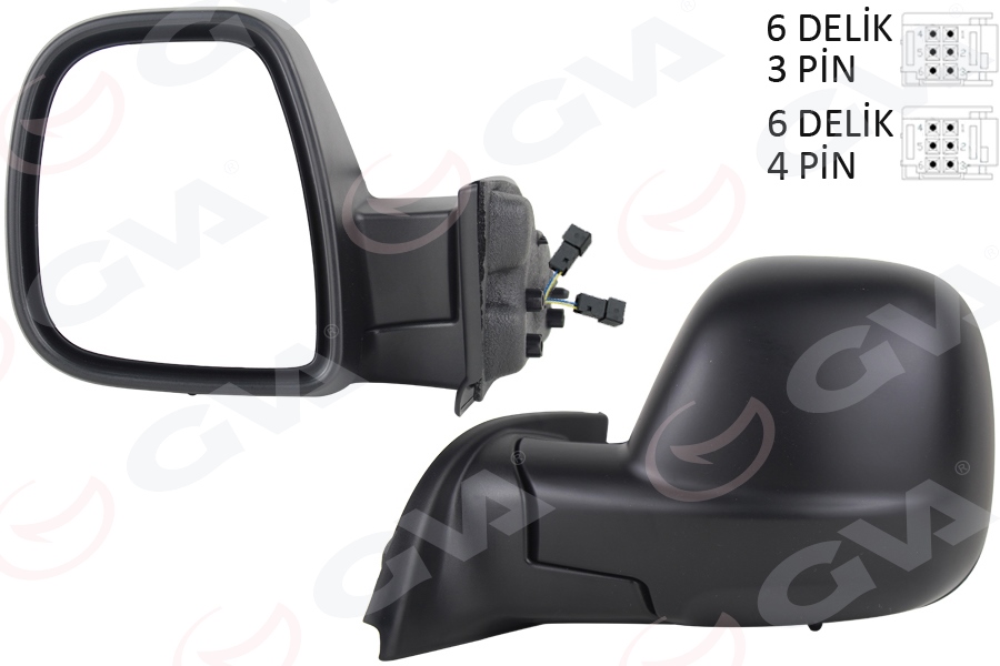 GVA 1045175 Diş Dikiz Aynasi Sol Partner-Berlingo 12-18 Elektrikli Desenli Rezistansli Otomatik Açma Kapama