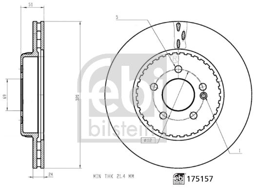 FEBI 175157 Fren Diski Arka Mercedes W205 W213 C257 C238 X253 C253
