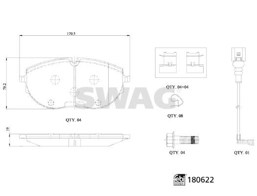 05P2253A Fren Balata On Fisli Volkswagen Transporter Vii 2019-