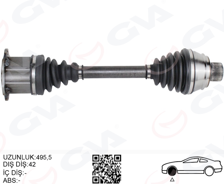 GVA 4475282 Komple Aks Ön Sağ/Sol A6-A7-Q5 Otomatik 2.0 Tfsi- 2.0 Tdi 08- Cglb-Cglc-Chja-Cgla-Cahb-Cgld-Chnc 2.0 Tfsi- 2.0 Tdi