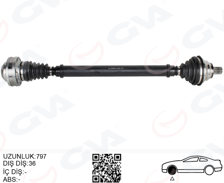 GVA 4475286 Komple Aks Ön Sağ Golf5-Golf6-Passat-Jetta 2.0 Tdi 04-13 Bkp-Bkd-Cffb 2.0 Tdi