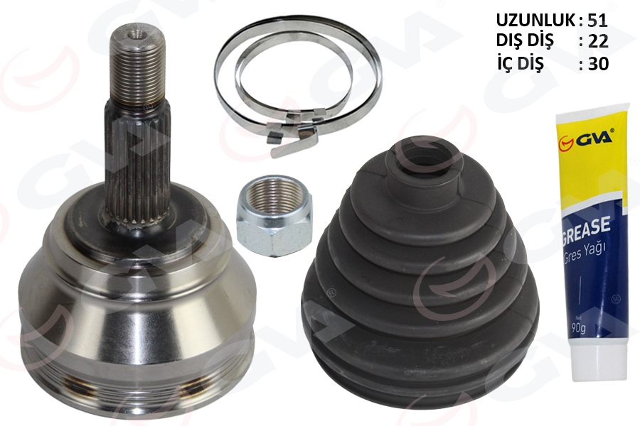 GVA 4475298K Aks Kafasi Diş Golf3-Classic-Cordoba 1.6-1.8 91- Aft-Abs 1.6-1.8