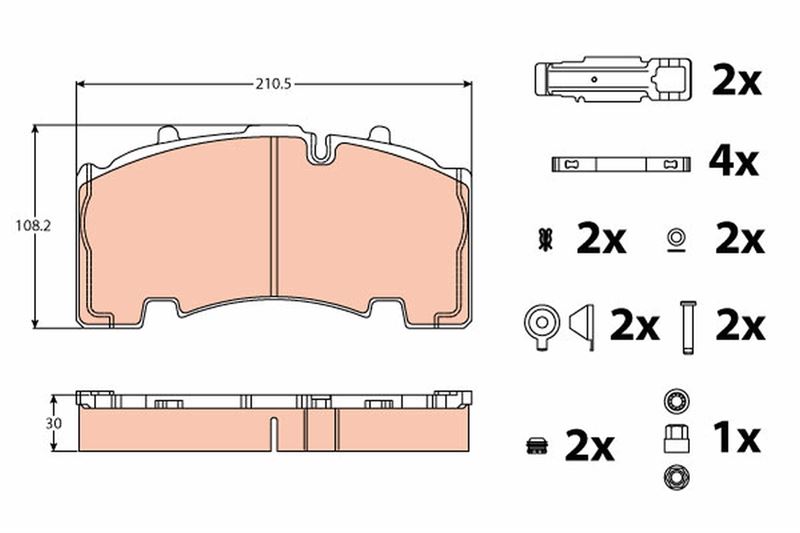 TRW GDB5093 Disk Balata Arka Bpw-Meritor Bpw Sh Meritor Tm -