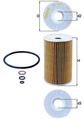 MAHLE OX127.1D Yag Filtresi Bmw M40 M43 M44 E30 E36 E46 E34