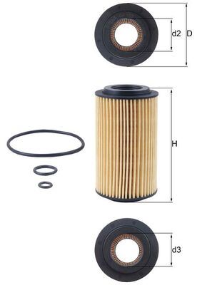 MAHLE OX153D3 Yag Filtresi Mercedes Om611 W203 W211 W210 W639 B901>B904