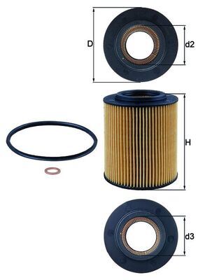 MAHLE OX154.1D Yag Filtresi Bmw M52 M54 E36 E46 E39 E60 E61 E38 E65 E66 E83 E53 E85