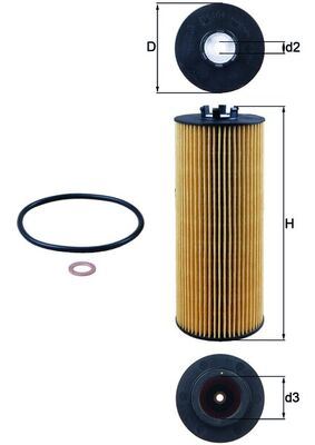 MAHLE OX164D Yağ Filtresi Passat 98-05 2.5tdi- A4 97-06 - A6 97-05 - A8 97-02 2.5tdi Afb-Akn