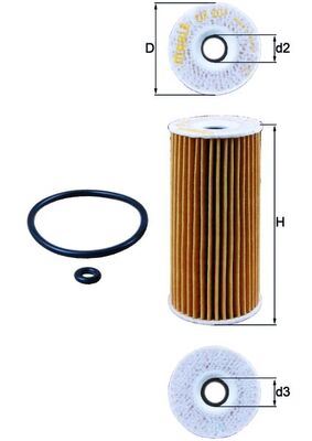 MAHLE OX201D Yag Filtresi Mercedes Om640 W168 W245 W414