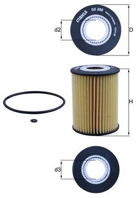 MAHLE OX380D Yag Filtresi Mercedes Om642 W203 W204 C219 C218 W211 W212