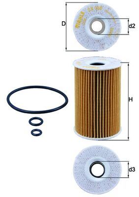 MAHLE OX388D Yağ Filtresi Caddy Iii-Golf Vi-Jetta Iii-Iv-Passat-Polo-Tiguan-Touran-T5-Octavia-Leon-Ibiza-A1-A3-A4