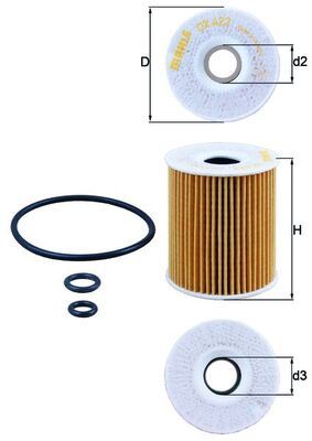 MAHLE OX422D Yağ Filtresi Polo V 09 > Fabia Ii-Ibiza V 2010 > 1.2 Tdi