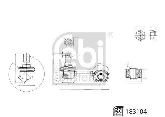 FEBI 183104 Z Rotu Ön Sağ Mitsubishi L200 2.4l 4n15 Kl2t Euro5 H-Line 6 Vites 15->-Fiat Fullback 502. 503 16->