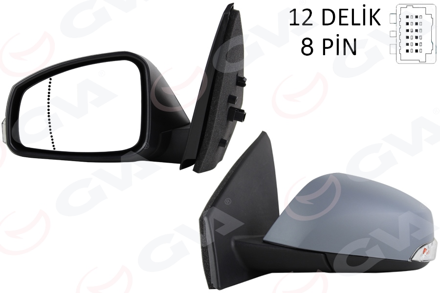 GVA 1011325-1 Elektrikli Isitmali Sinyalli Katlanir Astarli Konveks Sağ R Megane Fluence 08-