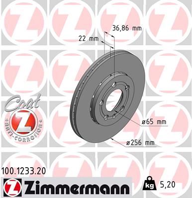 ZIMMERMANN 100.1233.20 Ön Fren Aynasi Golf Iv-Polo 01>Bora 99-05 Leon 99-06 Toledo Ii Ibiza Iv-V A3 96> 256x22x5dlxhavali 986478853-Df2803-Df2803bp