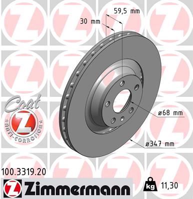 ZIMMERMANN 100.3319.20 Ön Fren Aynasi Havali A6-A6 Avant 4f5-A6 Allroad 4fh 2.0 Tfsi/2.4/2.4 Quattro/2.8 Fsi/2.8 Fsi Qu 986479260-Df4695s