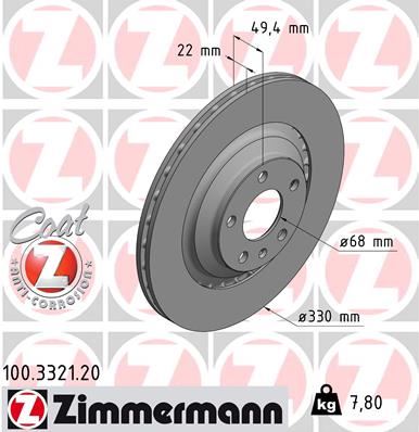 ZIMMERMANN 100.3321.20 Arka Fren Aynasi A6 2.0tfsi-Tdi-2.4-2.8fsi-2.7tdi-3.0tfsi-Tdi-3.2fsi-4.2fsi 04-11 1kw- 2ee-2e 986479299-986479c64-Df4818s