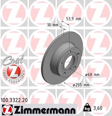 ZIMMERMANN 100.3322.20 Arka Fren Aynasi A6 1.8t-2.4-2.8-2.5tdi Quattro 97-05 986478704-Df4126
