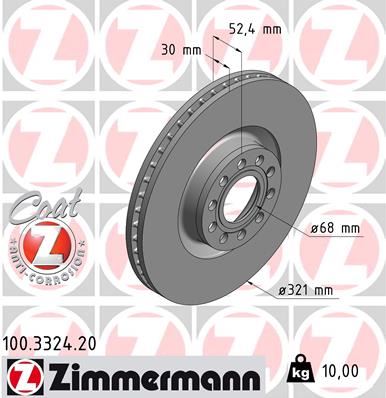 ZIMMERMANN 100.3324.20 Ön Fren Aynasi Havali A6-A6 Avant 1.8 T Quattro/2.4 T Quattro/2.5 Tdi Quattro/2.7 T Quattro/2.8 Quat Df6060s